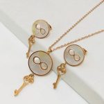Collar y aretes mujer acero inoxidable llave infinitum