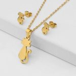 Conjunto economico acero inoxidable moda gatitos
