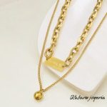 Collar dorado 2 lienzos  acero inoxidable GIRLS