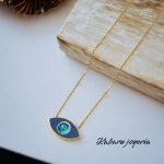 Collar dorado acero inoxidable ojo turco azul