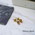 Aretes dorados de bola acero inoxidable 316L