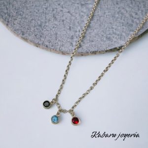 Collar acero inoxidable dijes piedras colgantes