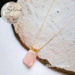 Collar acero inoxidable perfumero cuarzo rosa