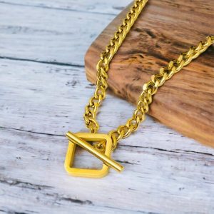 Collar dorado acero inoxidable hebilla