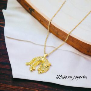 Collar dorado acero inoxidable jaguar