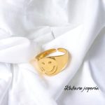 Anillo ajustable dorado acero inoxidable emoji