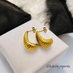 Pendientes dorados acero inoxidable gotas