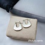 Pendientes color plata acero inoxidable herradura