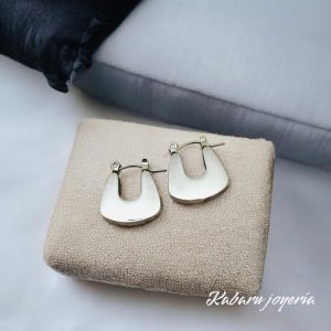 Pendientes color plata acero inoxidable herradura