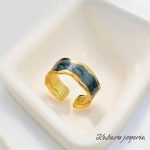 Anillo ajustable dorado acero inoxidable retro