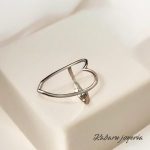 Anillo ajustable color plata acero inoxidable corazon