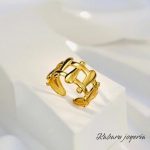 Anillo ajustable dorado acero inoxidable