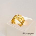 Anillo ajustable dorado acero inoxidable