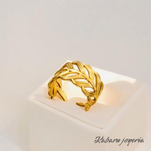 Anillo ajustable dorado acero inoxidable
