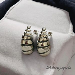 Pendientes color plata acero inoxidable de gotas