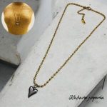 Collar dorado acero inoxidable corazon plata