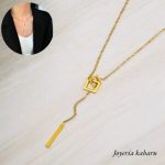 Collar dorado acero inoxidable barra colgante