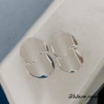 Pendientes color plata acero inoxidable hojas