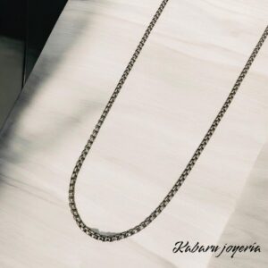 Cadena color plata acero inoxidable 3mm x 60 cm