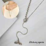 Collar largo color plata acero inoxidable