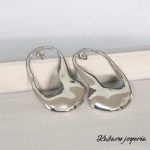 Pendientes color plata acero inoxidable 50 mm