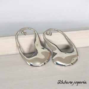 Pendientes color plata acero inoxidable 50 mm