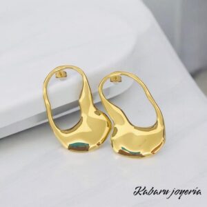 Pendientes dorados  acero inoxidable 50 mm