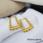 Aretes dorados acero inoxidable cuadrado 27 mm