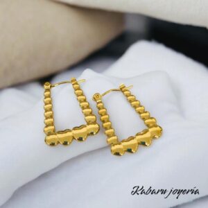 Aretes dorados acero inoxidable cuadrado 27 mm