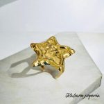 Anillo ajustable dorado acero inoxidable estrella