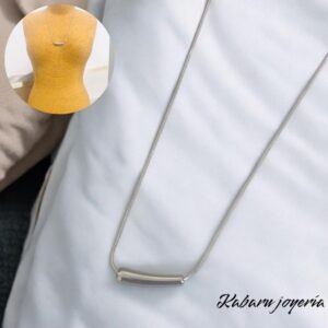 Collar color plata acero inoxidable barra colgante