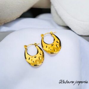Aretes dorados acero inoxidable ovales
