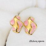 Pendientes color rosa acero inoxidable vintage