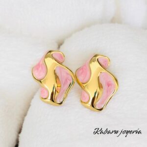 Pendientes color rosa acero inoxidable vintage