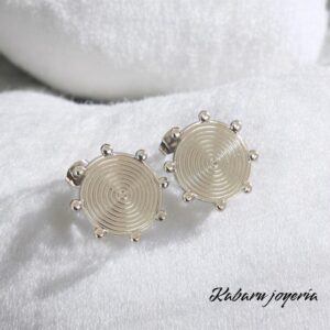 Pendientes color plata acero inoxidable circulares