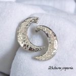 Aretes color plata acero inoxidable luna