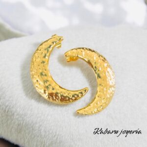 Aretes dorados acero inoxidable luna