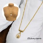 Collar dorado acero inoxidable aguacate