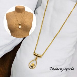 Collar dorado acero inoxidable aguacate