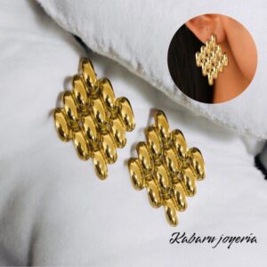 Pendientes dorados acero inoxidable retros
