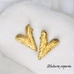 Pendientes dorados acero inoxidable corazon