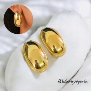Pendientes dorados acero inoxidable retros