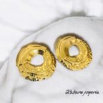 Pendientes dorados acero inoxidable circular