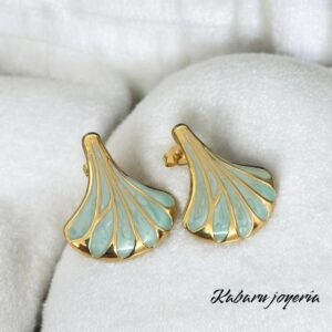 Pendientes acero inoxidable gota azul