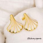 Pendientes acero inoxidable gota blanco