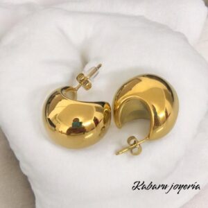 Pendientes dorados acero inoxidable gota