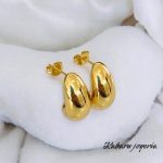 Pendientes dorados acero inoxidable gota