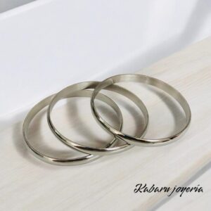 Set 3 pulseras acero inoxidable color plata