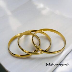 Set 3 pulseras acero inoxidable doradas