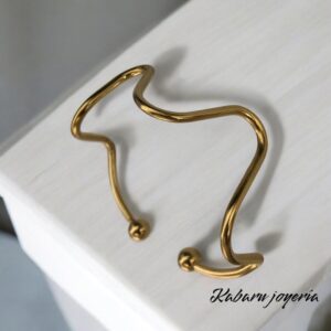 Brazalete dorado acero inoxidable retro